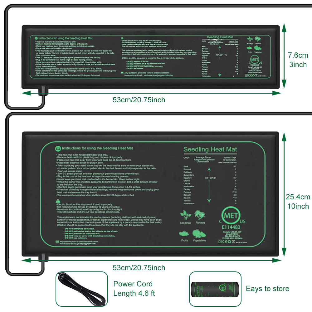 Rooting Gel Clone - Tapete Térmico para Sementes de 10/25/50CM,