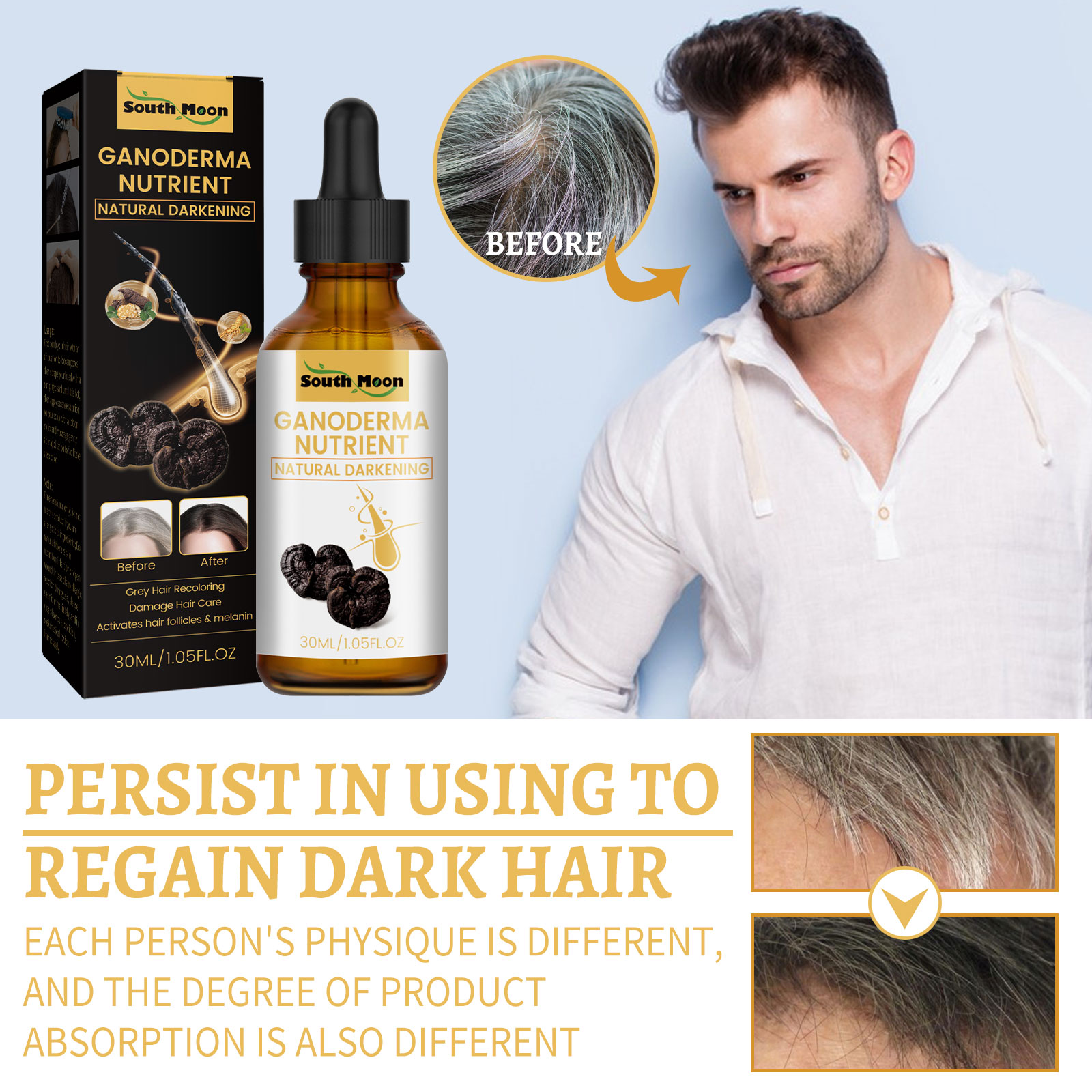 Preto ganoderma lucidum cabelo - Root Stimulator Liquid avaliação e preço
